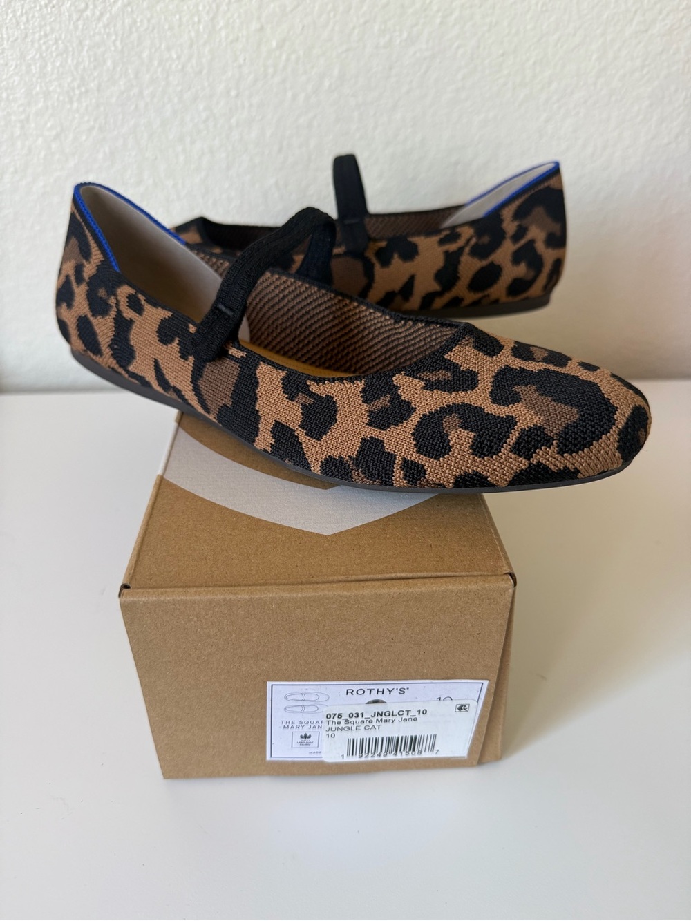 Rothy's Leopard Print Mary Jane Flats - Brown & Black